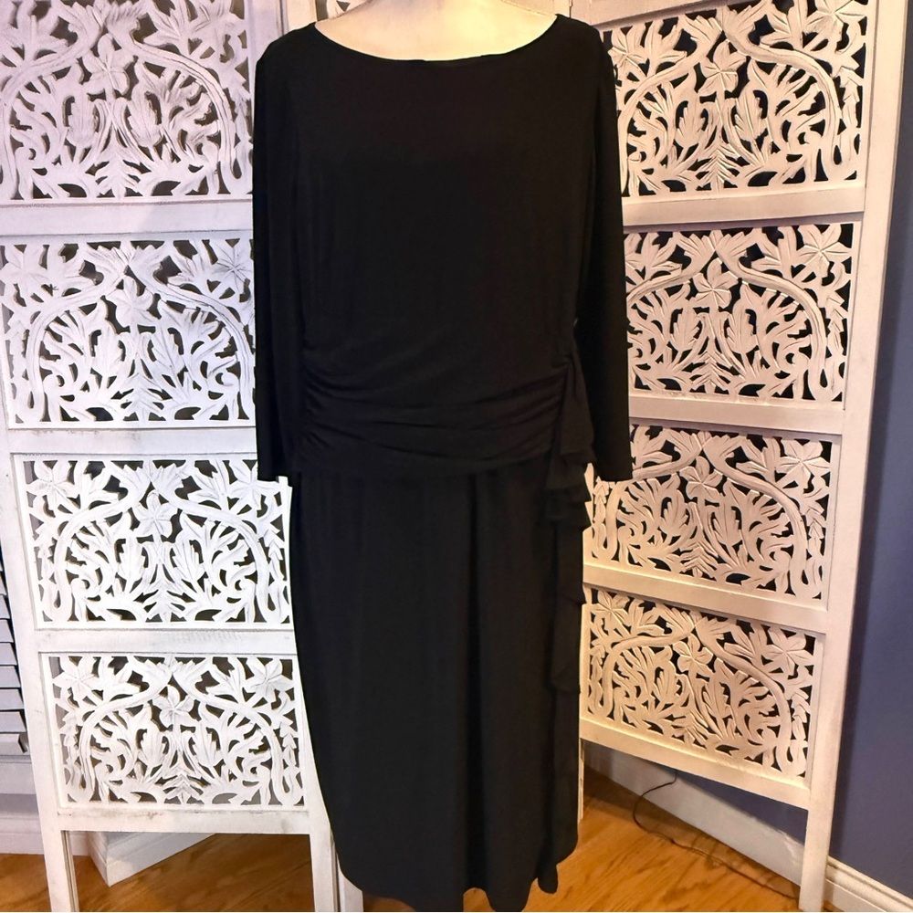 Nwt Jessica Howard Elegant Black Long Sleeve Dress Sz 14w
